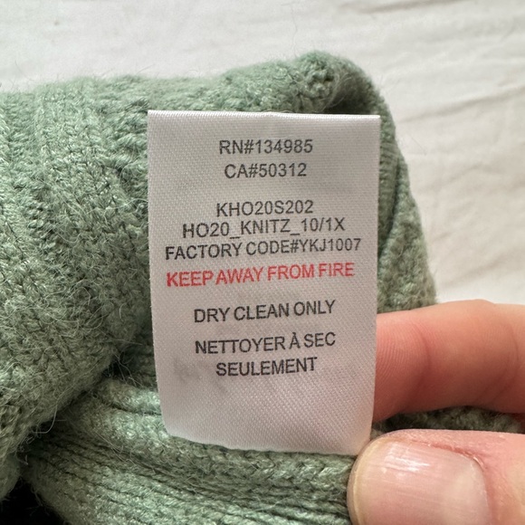 For Love & Lemons NWT Sydney Crop Sweater in Sage Sz 1X - Picture 12 of 12